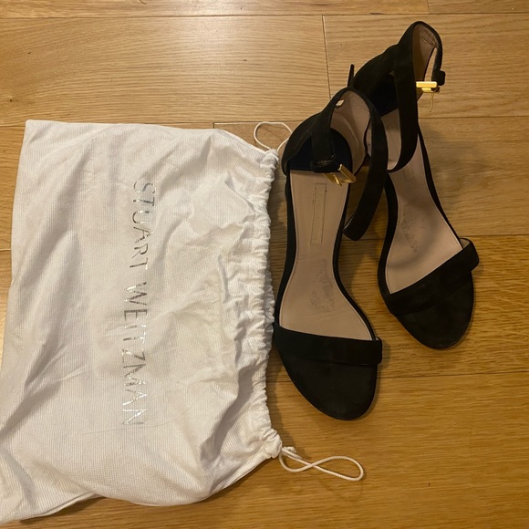 Stuart Weitzman Nudistcurve Suede Ankle-Strap Sandals Size 7 - Picture 2 of 5